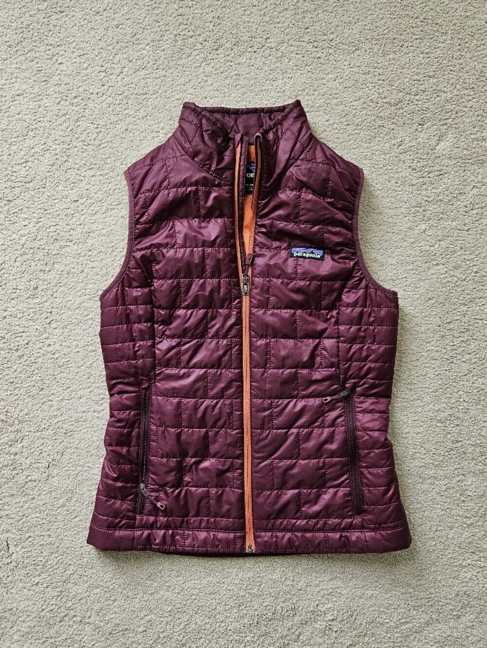 Patagonia Women's Quilted Vest in Plum, Size XS